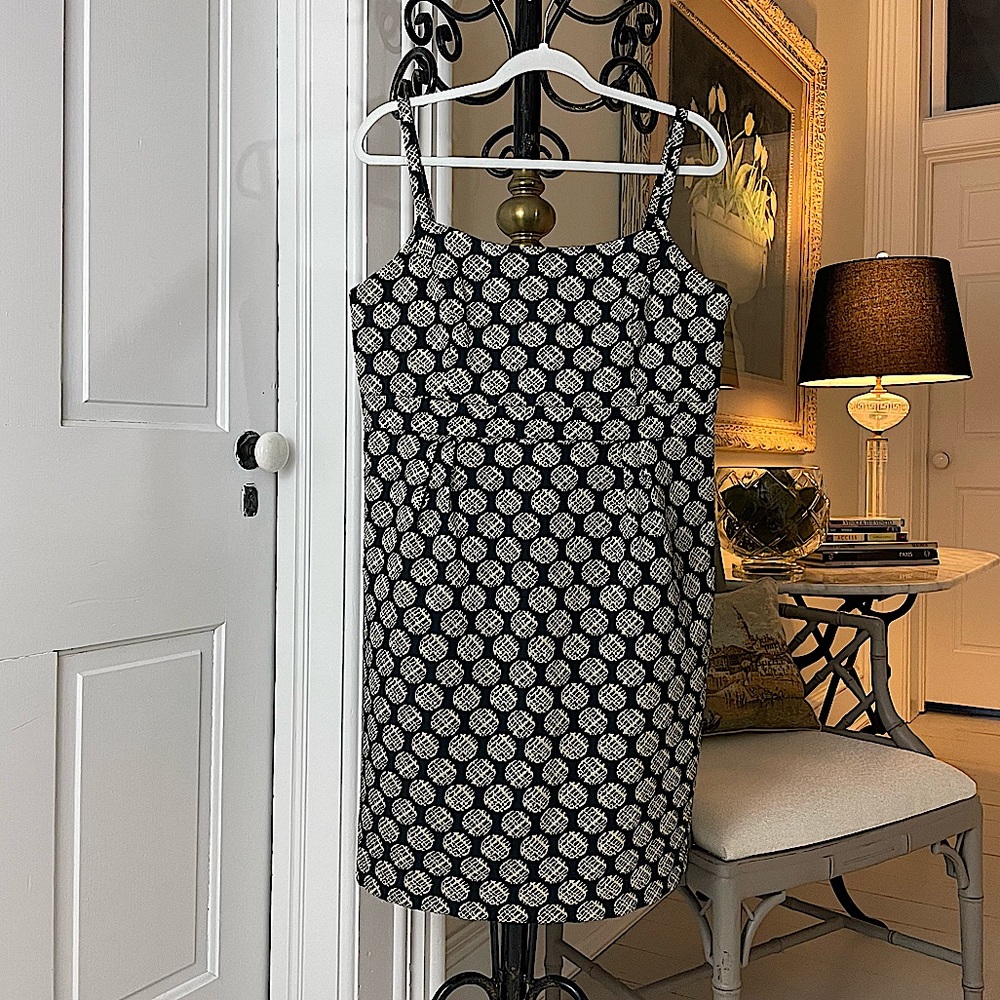 Limited Edition Dress Womens 14 Black Gold Metallic Cocktail Spaghetti Sheath